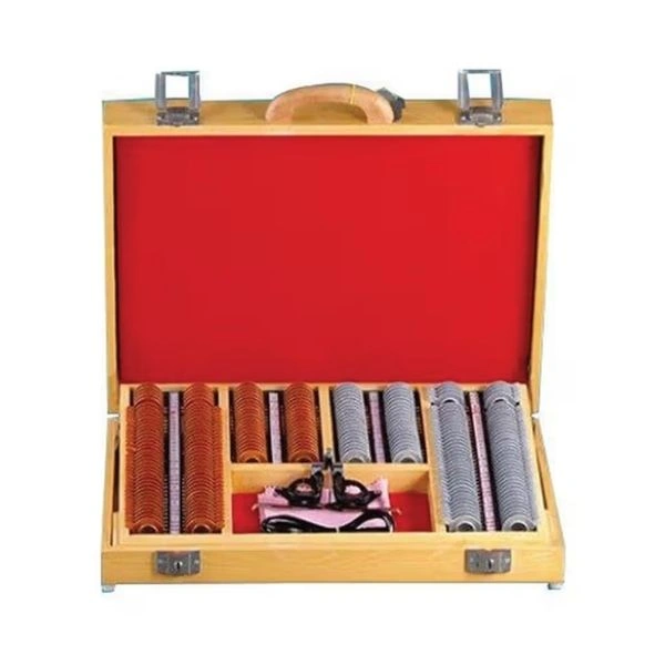 Unitech Vision Golden Silver Metal Ring Trial lens set - With Trial Frame 22mm in Wooden Box